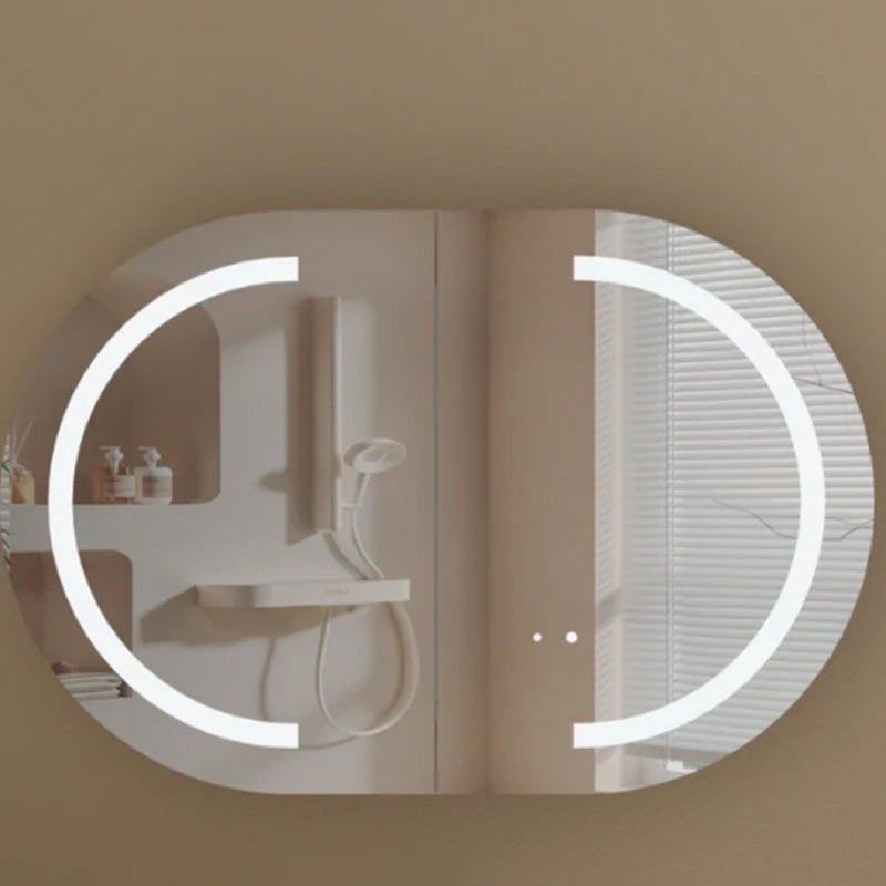 Carysil Mystic Oval LED Shaving Cabinet Walnut 900x600mm