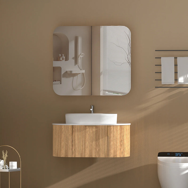 Carysil Grand Shaving Cabinet Walnut 900x800mm