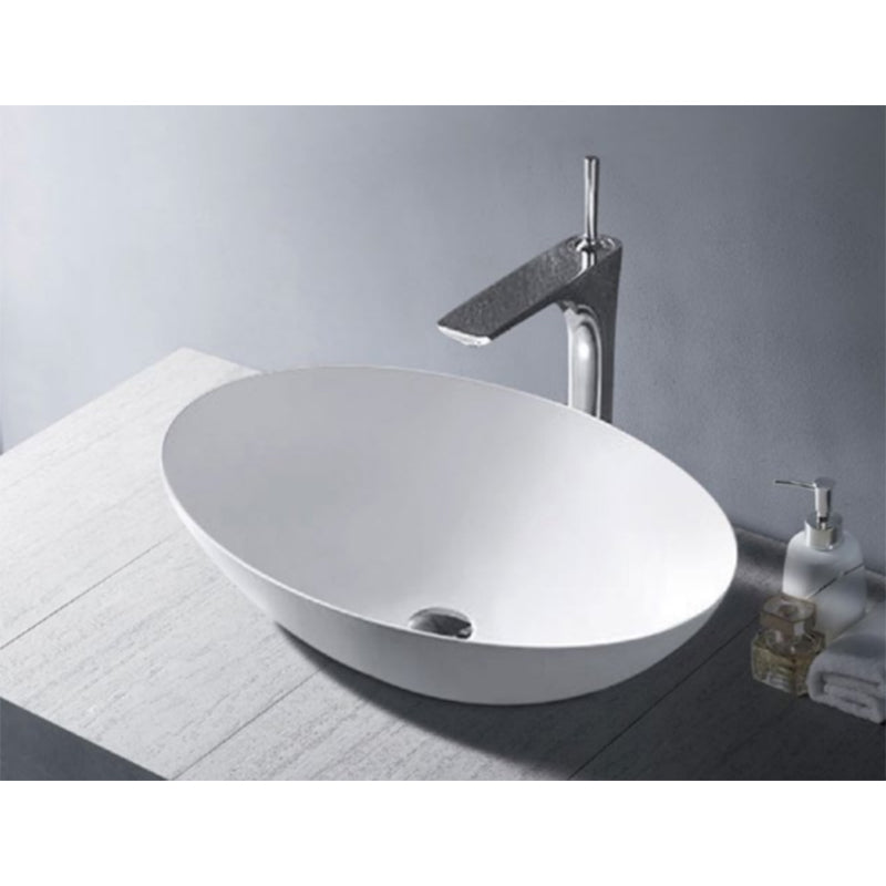 Solid Surface Basin Series Amos Above Counter Matt White 500x350x150mm