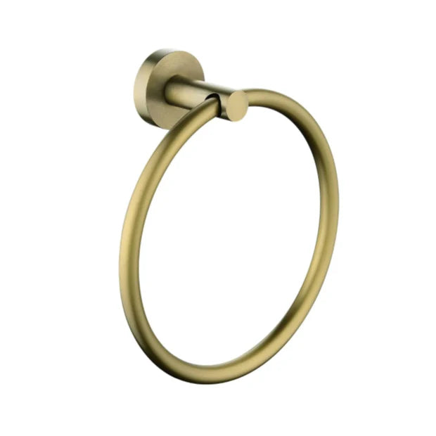 LUCID PIN Series Round Wall Mounted Round Hand Towel Ring Brushed Yellow Gold