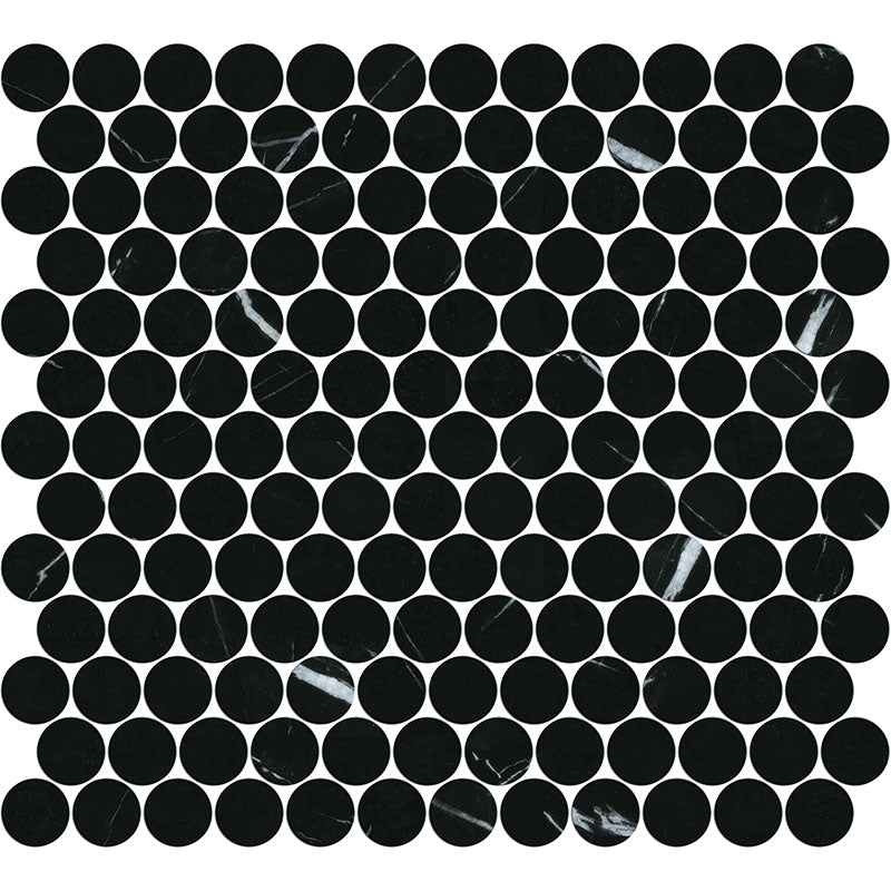 ARTEMIS NERO MARQUINA PENNY ROUND HONED 23X23