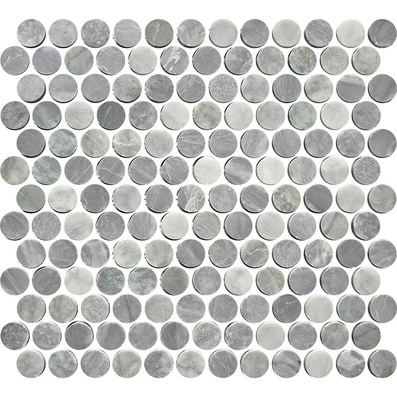 ARTEMIS CARRARA GREY PENNY ROUND HONED 23X23