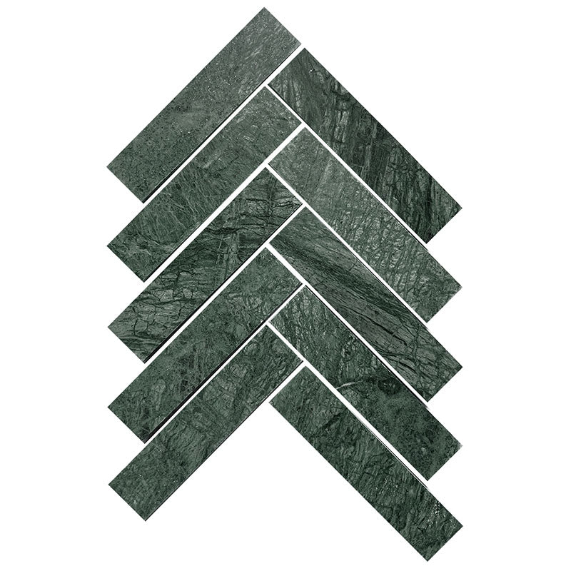 ARTEMIS INDIAN GREEN HERRINGBONE HONED 35X150