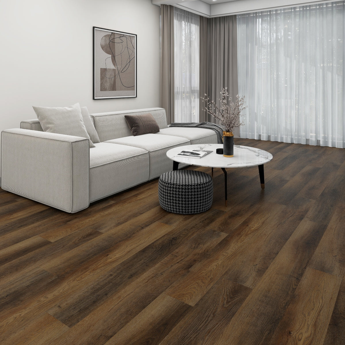 Aether Wood Hybrid Flooring Dark Wood 1530x230x8mm
