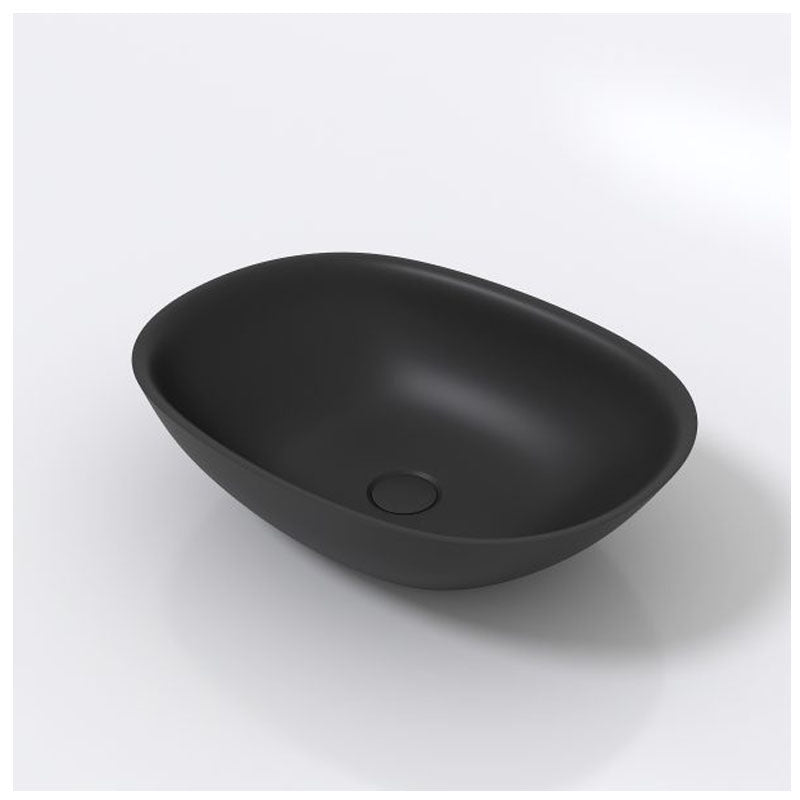 Solid Surface Basin Series Amber Above Counter Matt Black 547x400x155mm