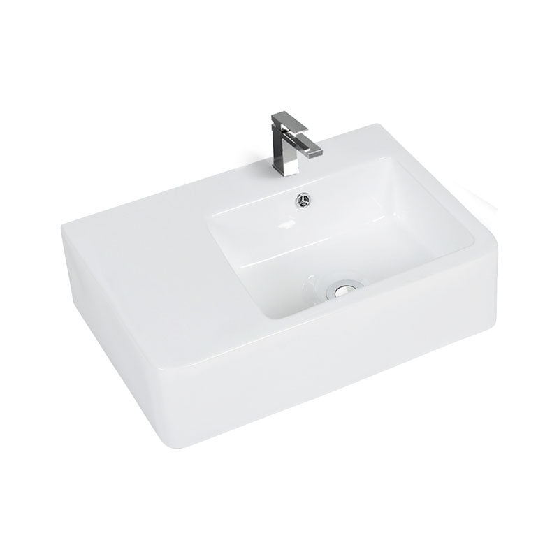Wall Hung Basin With Overflow Right Hand Bowl Gloss White 600x400x160mm