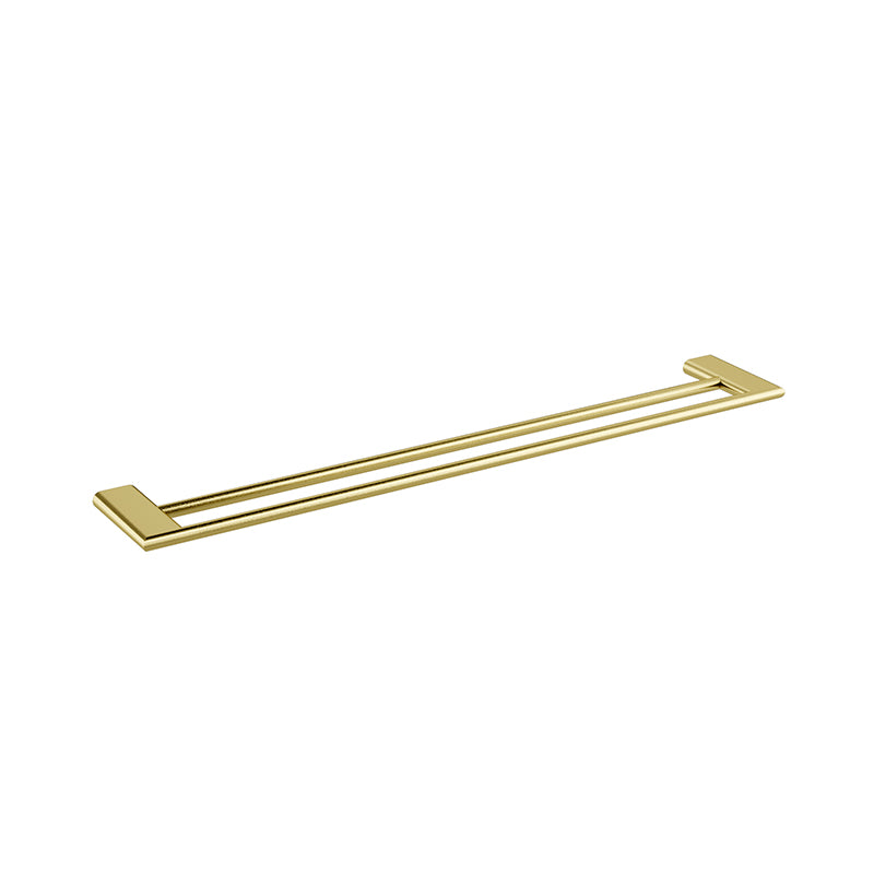 KENZO Double Towel Rail in Brushed Brass 750mm
