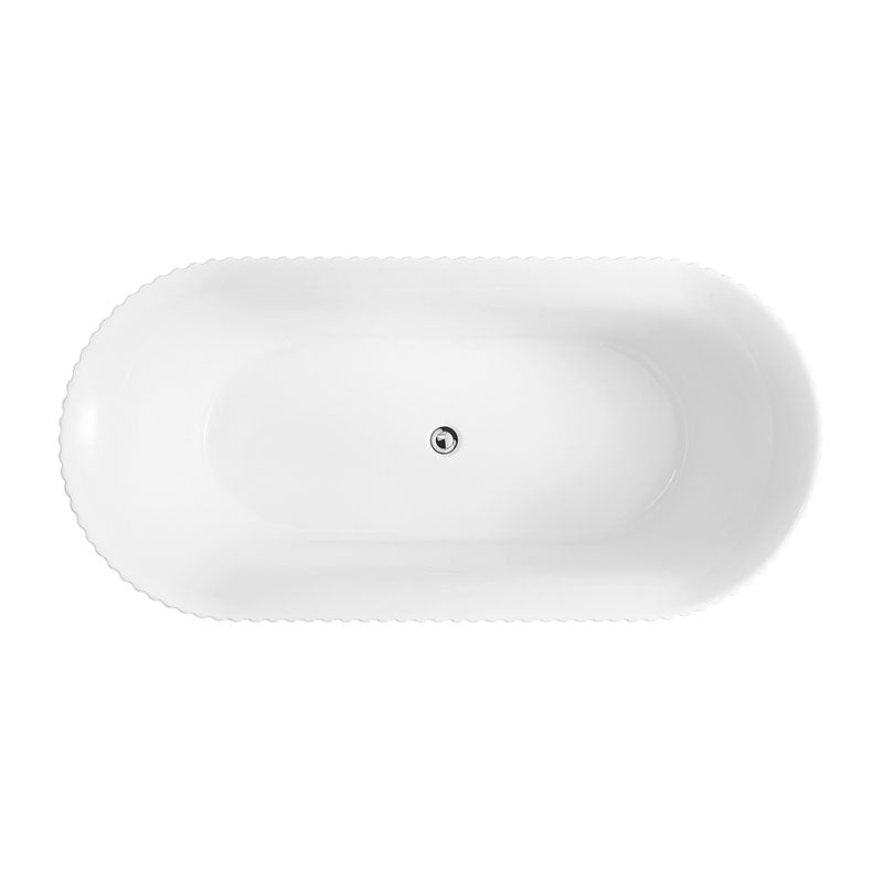 PIAZA RD Free Standing Bath Tub in Matte White 1700mm