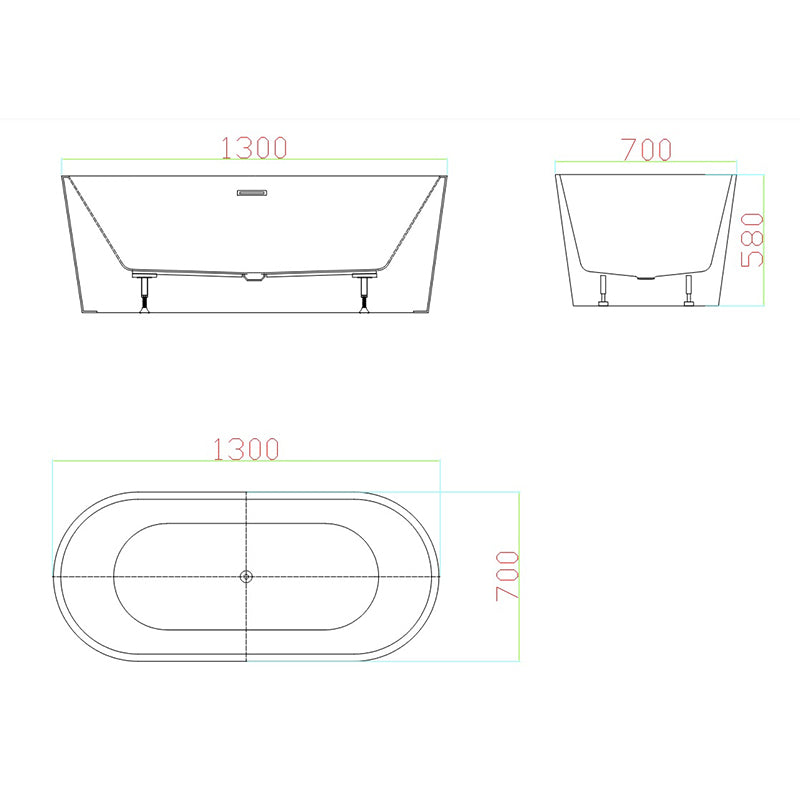 VIVO Free Standing Bath Tub 1300mm