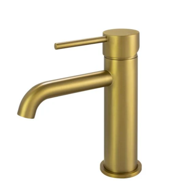 LUCID PIN Series Round Basin Mixer Brushed Brass