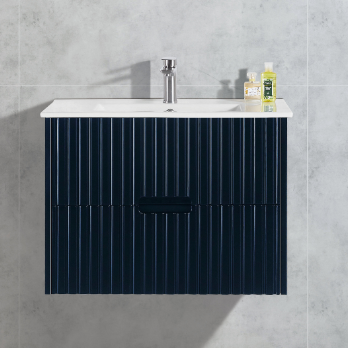 Elena Series Wall Hung Matt Black 1180x455x540mm Vanity with Stone Top & Ceramic Undermount Basin