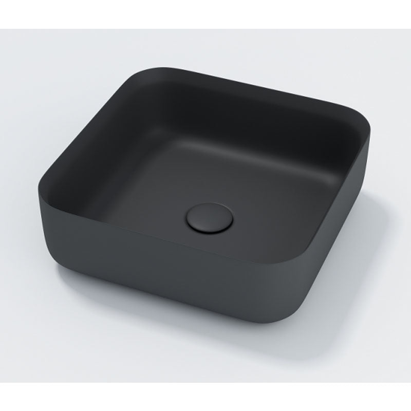Solid Surface Basin Series Bliss Above Counter Matt Black 360x360x130mm