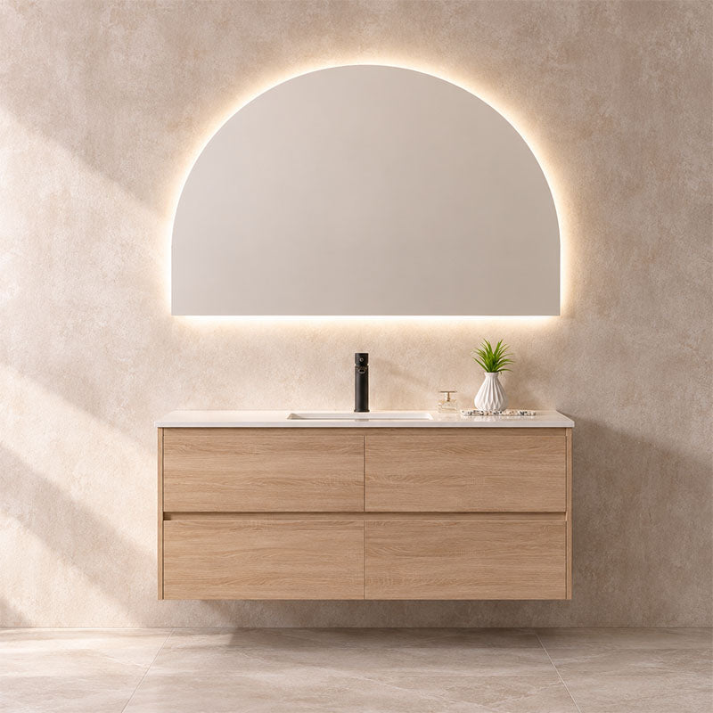 LED Boston Half Moon Mirror 1200x800mm