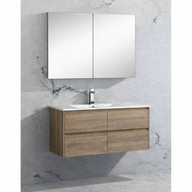 Brighton Pencil Edge Shaving Cabinet Prime Oak 750x750x150mm