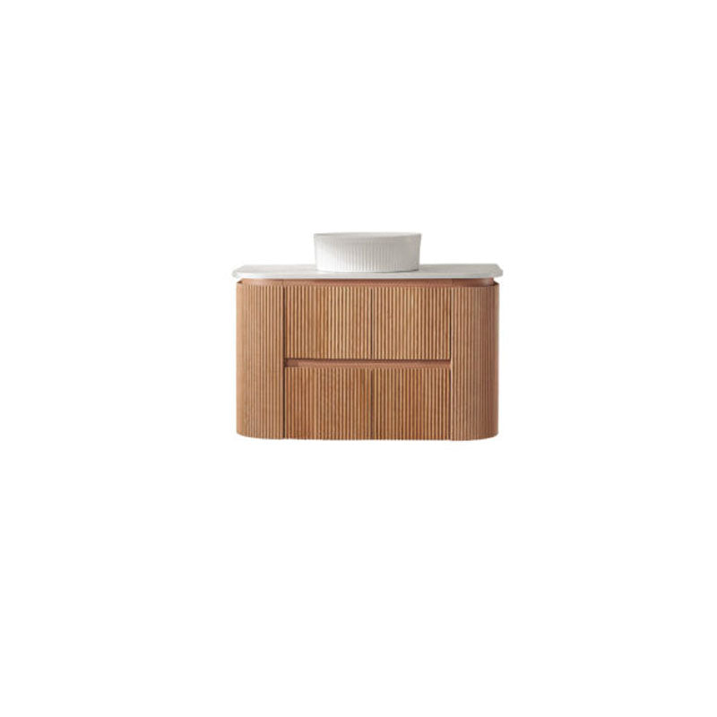 Bristol Series Wall Hung Rosewood 1180x455x540mm Vanity with Flat Stone Top