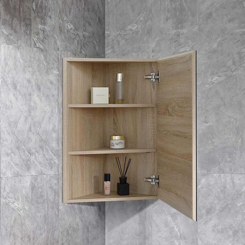 Burma Collection Corner Shaving Cabinet Natural Timber 400x400x750mm