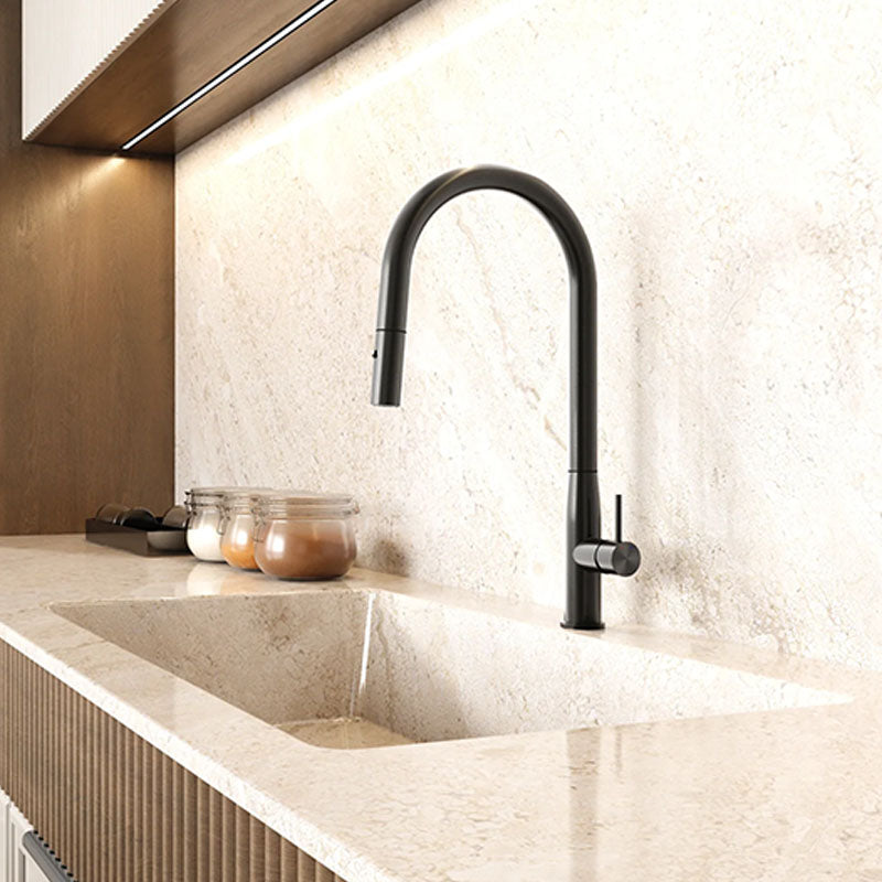 Navona Carysil Slim Pull out Kitchen Mixer Matte Black