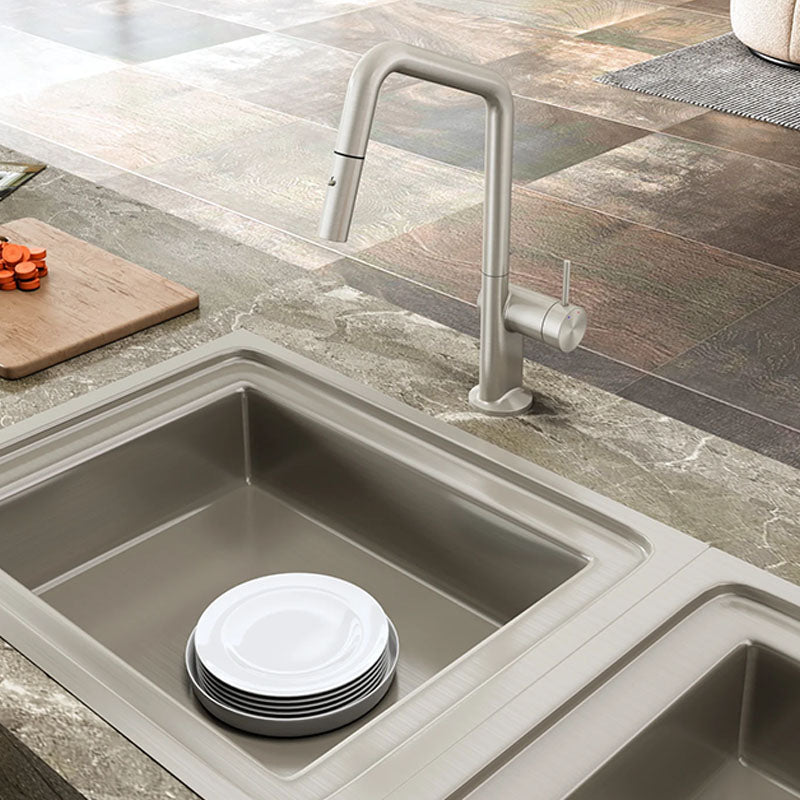 Navona Carysil Angle Pull out Kitchen Mixer Brushed Nickel