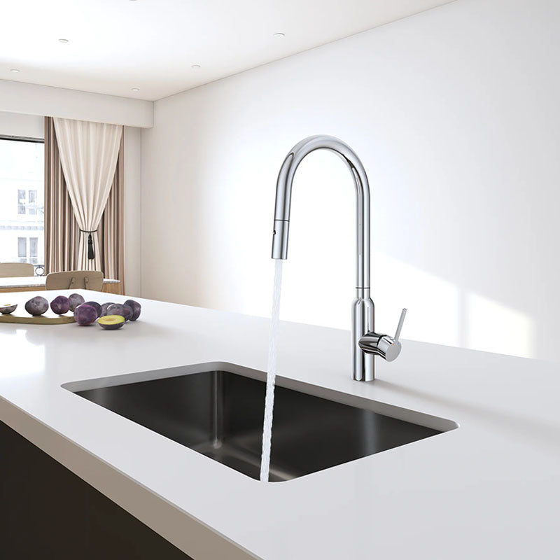 Navona Carysil Round Pull out Kitchen Mixer Chrome