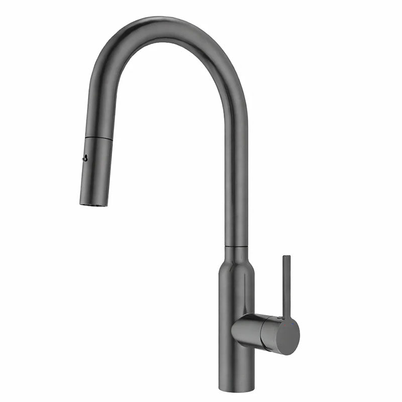 Navona Carysil Round Pull out Kitchen Mixer Gun Metal
