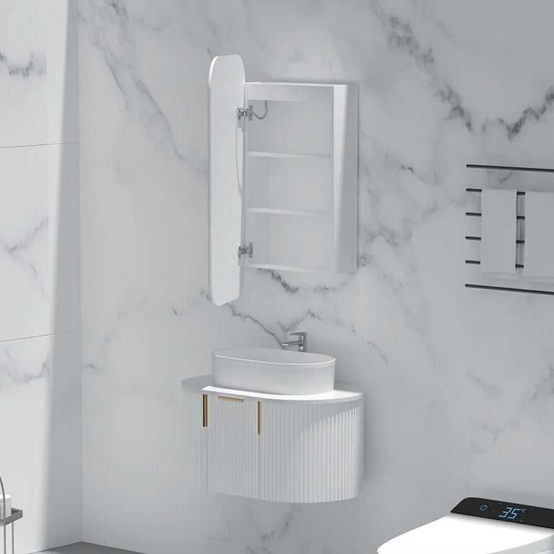 Carysil Earls Squircle LED Shaving Cabinet Matte White 450x900mm