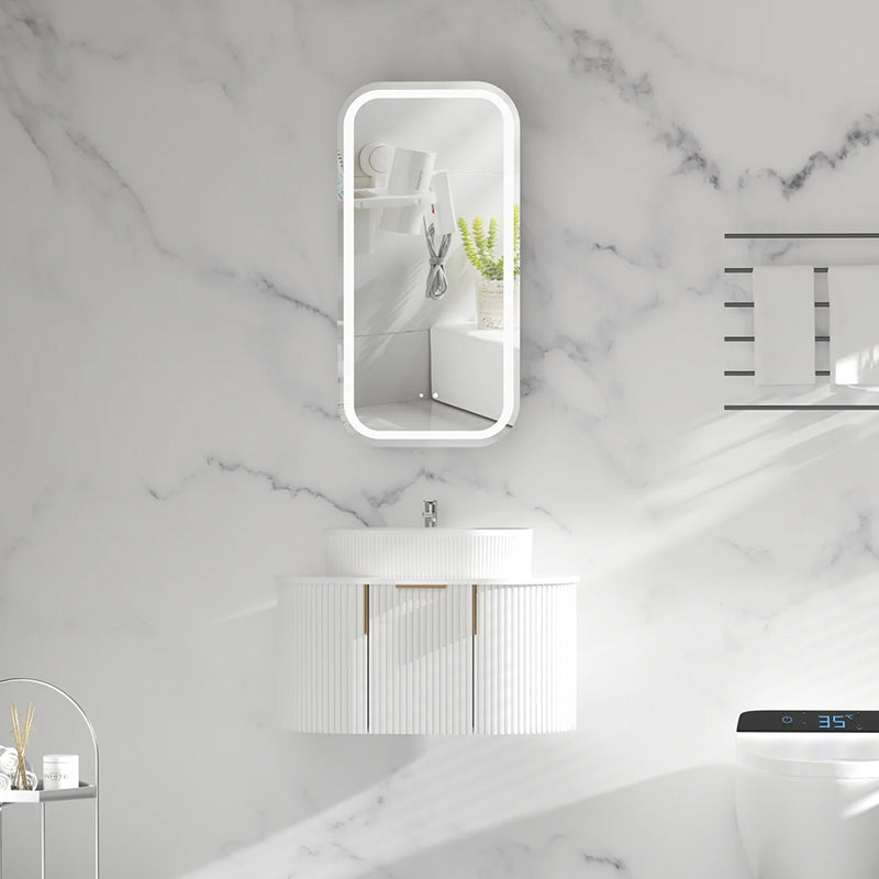 Carysil Earls Squircle LED Shaving Cabinet Matte White 450x900mm