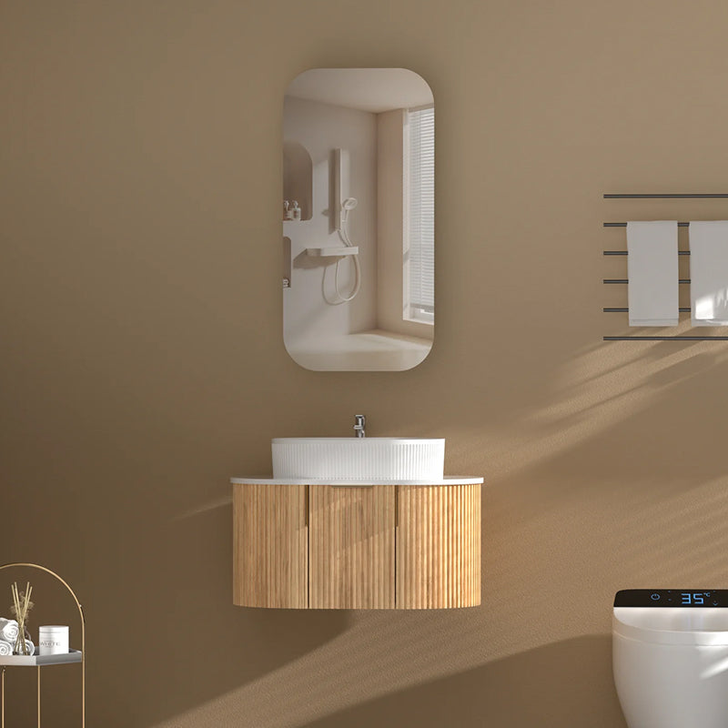 Carysil Earls Squircle Shaving Cabinet Walnut 450x900mm