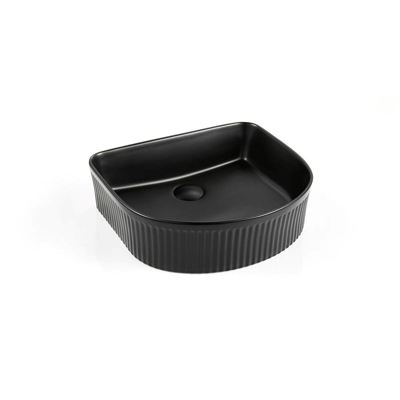 Bellevue Fluted Arch Art Basin Matte Black 415x365x120mm