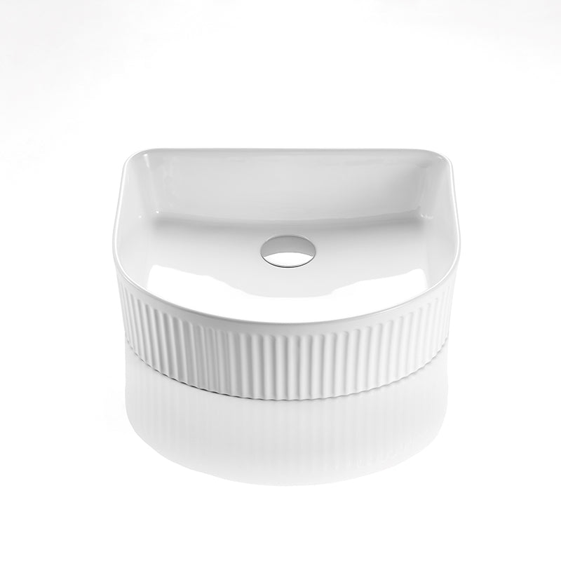 Bellevue Fluted Arch Art Basin Gloss White 415x365x120mm