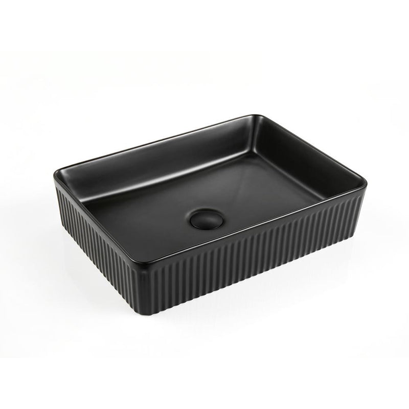 Bellevue Flute Retangular Art Basin Matte Black 500x380x120mm
