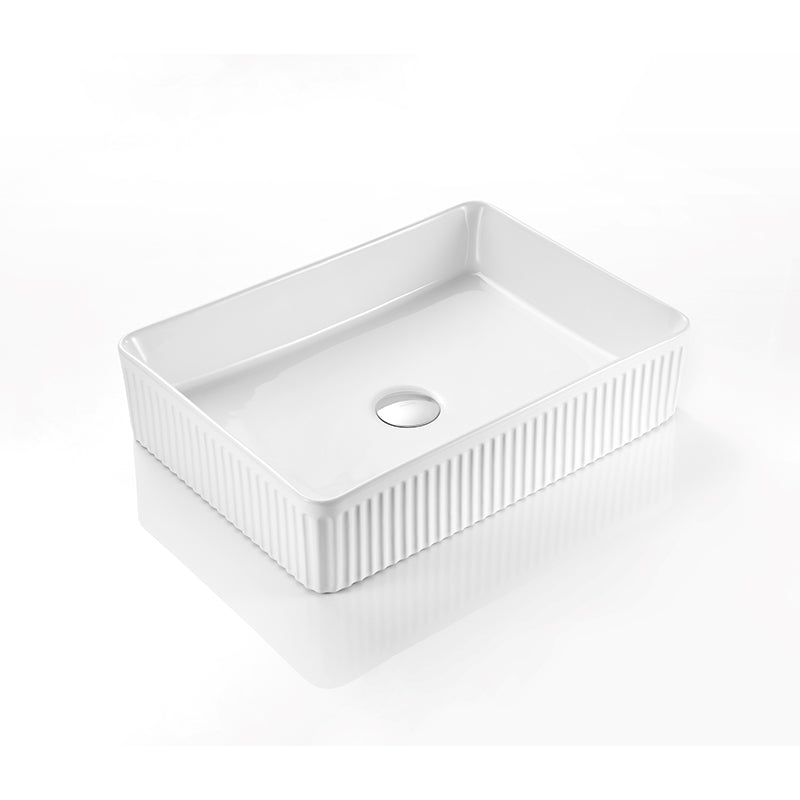 Bellevue Flute Retangular Art Basin Matte White 500x380x120mm