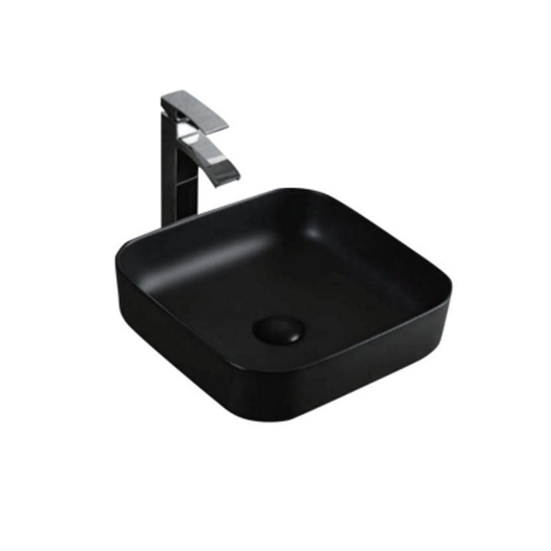 Ceramic Basin Series Above Counter Matt Black 390x390x140mm