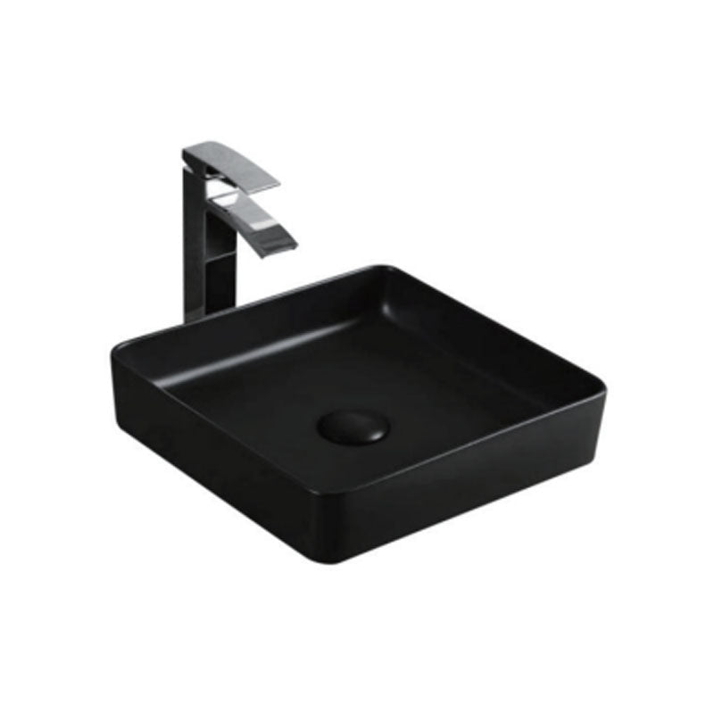 Ceramic Basin Series Above Counter Matt Black 370x370x120mm