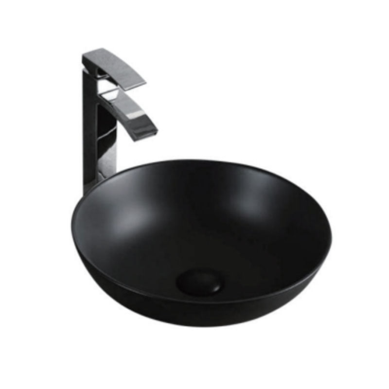 Ceramic Basin Series Above Counter Matt Black 395x395x150mm