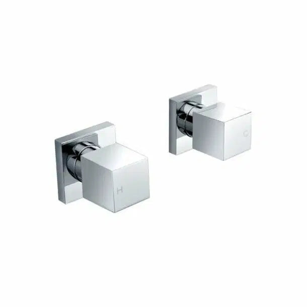 Cascade Cubic Shower Wall Taps Chrome