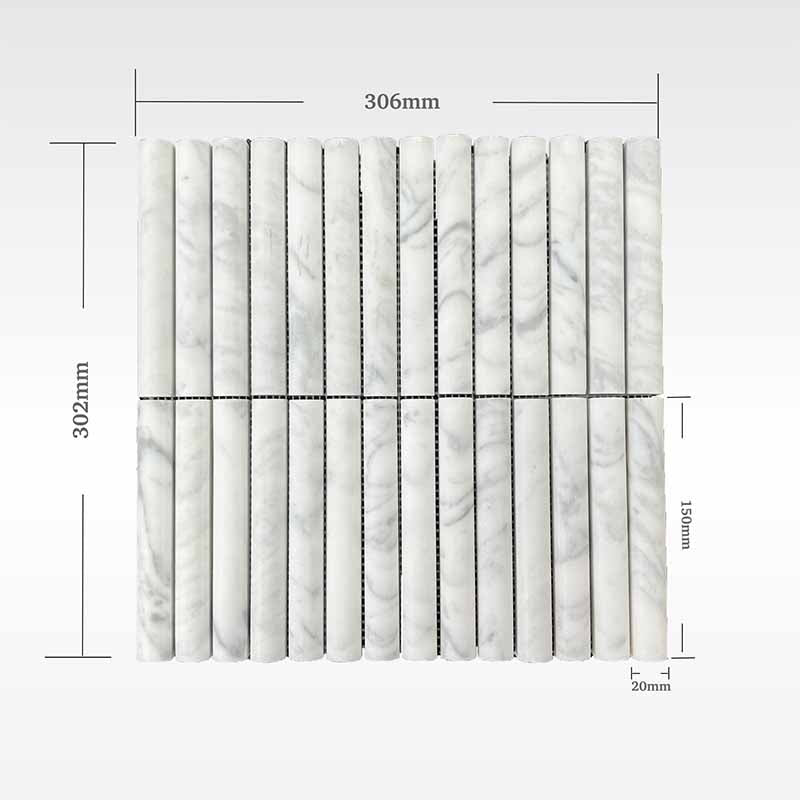 Carrara Mosaic Convex Mosaics Soft Matt 306x302