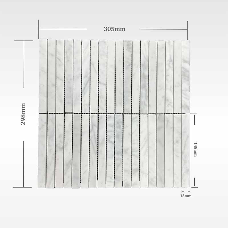 Carrara Mosaic kitKat Mosaics Soft Matt 305x298