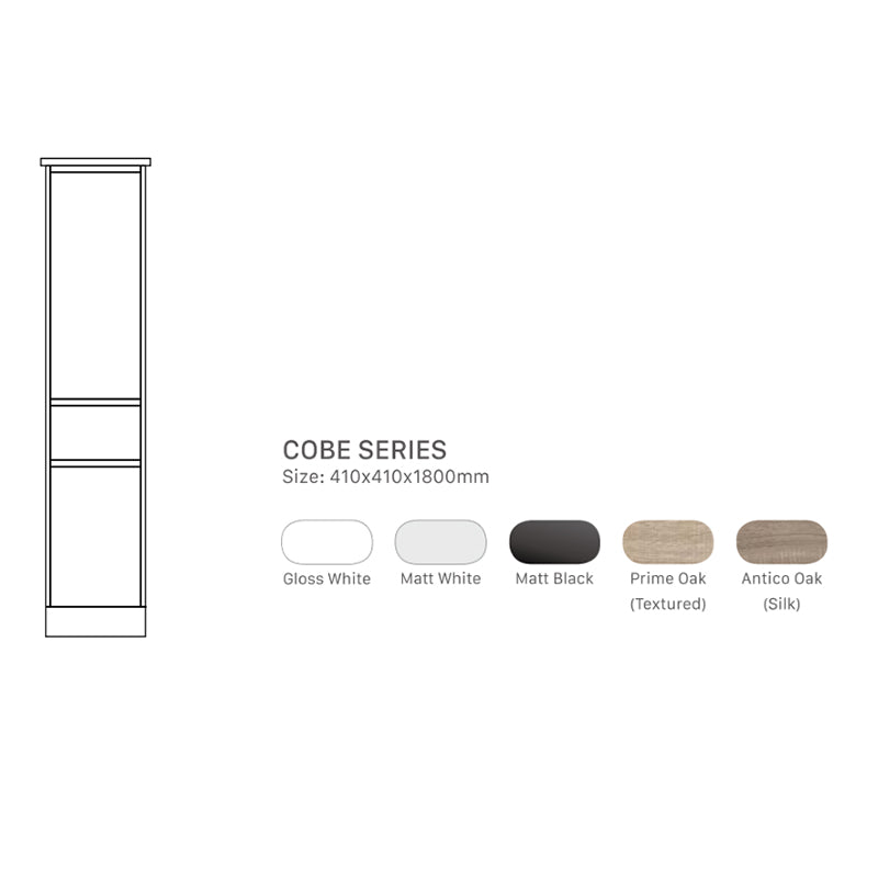 Cobe Tallboy Freestanding Matt Black 410x400x1800mm