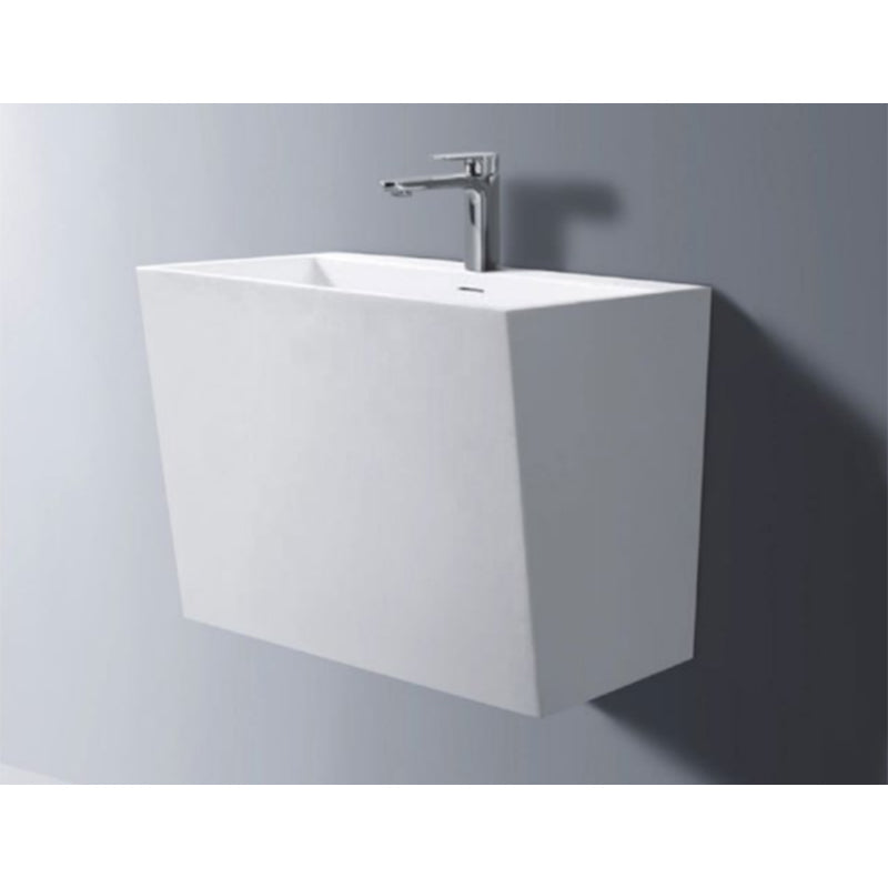 Solid Surface Basin Series Compact Wall Mounted Gloss White 500x350x400mm