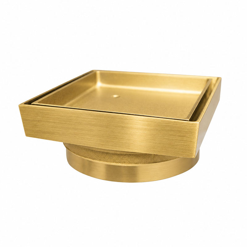 DrainCover Tile Insert 75mm Casting Brass Burshed Gold 115x115mm