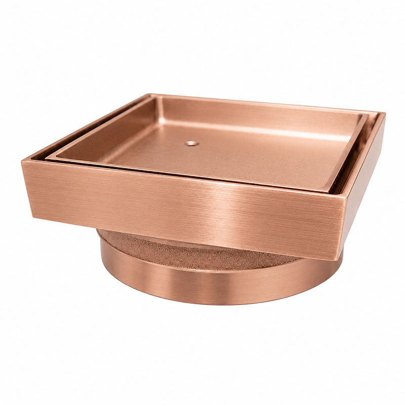 DrainCover Tile Insert 75mm Casting Brass Rose Gold 115x115mm