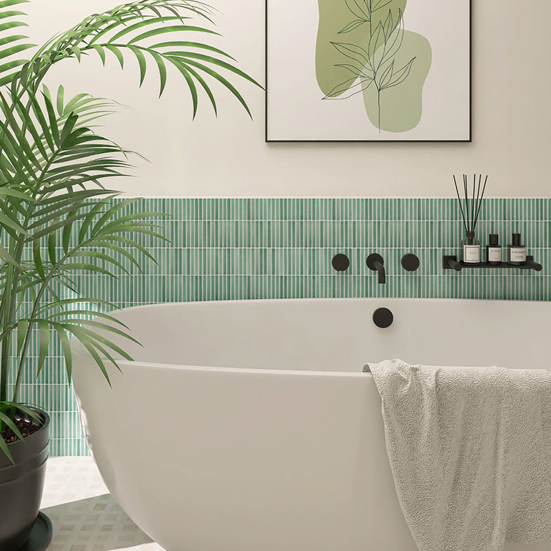 JAPANESE TRACES LEAF GREEN MIX MOSAIC 12X92X8MM ON 284X298MM