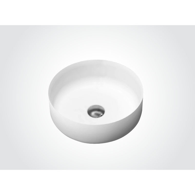 Solid Surface Basin Series Dahlia Above Counter Gloss White 360x360x130mm
