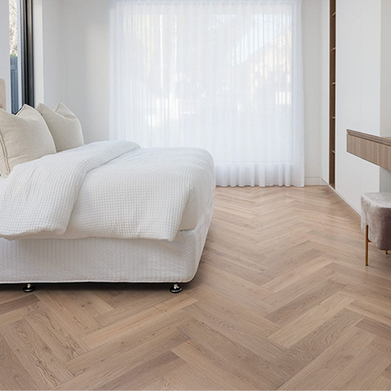 De Marque European Oak Engineered Flooring Herringbone Pure Natural 600x120x15/4mm