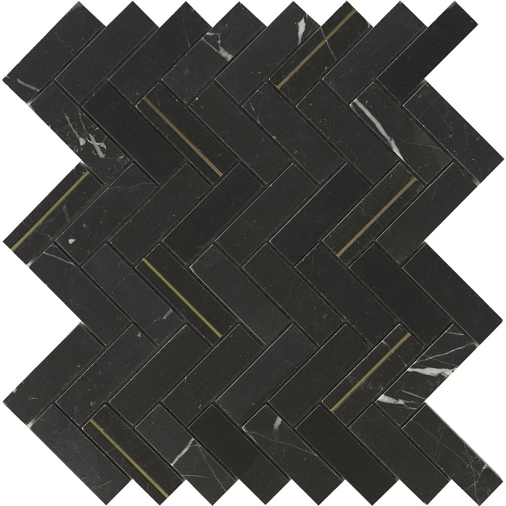 DECO HERRINGBONE NERO MARQUINA