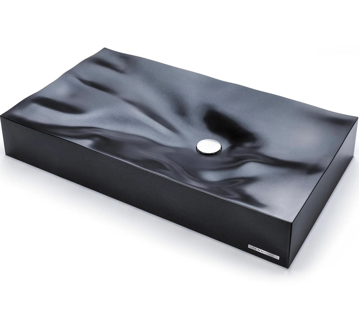 STERNHAGEN 815X465X130MM DUNE ABOVE COUNTER BASIN BLACK GLOSSY WASH BASIN SANI-QUARTZ COMPOSITE HIGH-END