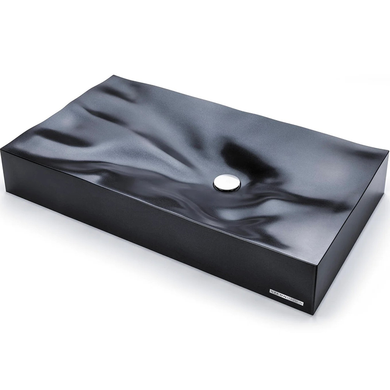 Dune Above Counter Basin Glossy Wash Basin Sani-Quartz Composite High-end Black 815x465x130mm