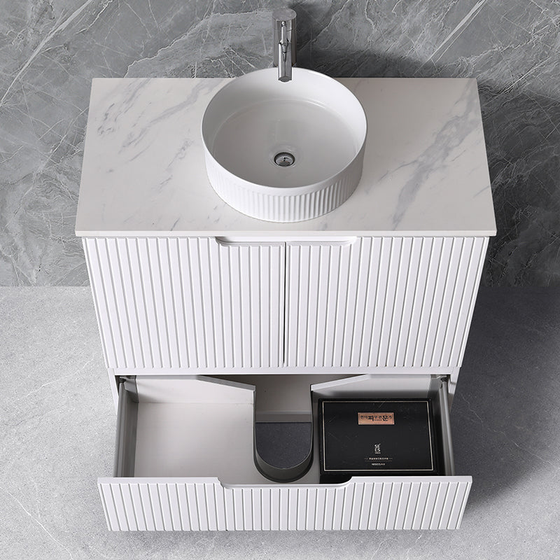 Duplex Collection Series Floorstanding Matt White 1180x455x855mm Vanity with Flat Stone Top