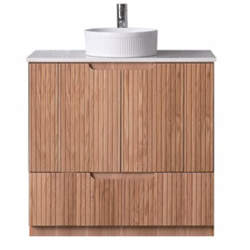 Duplex Collection Floorstanding Rosewood 730x455x855mm Vanity with Flat Stone Top