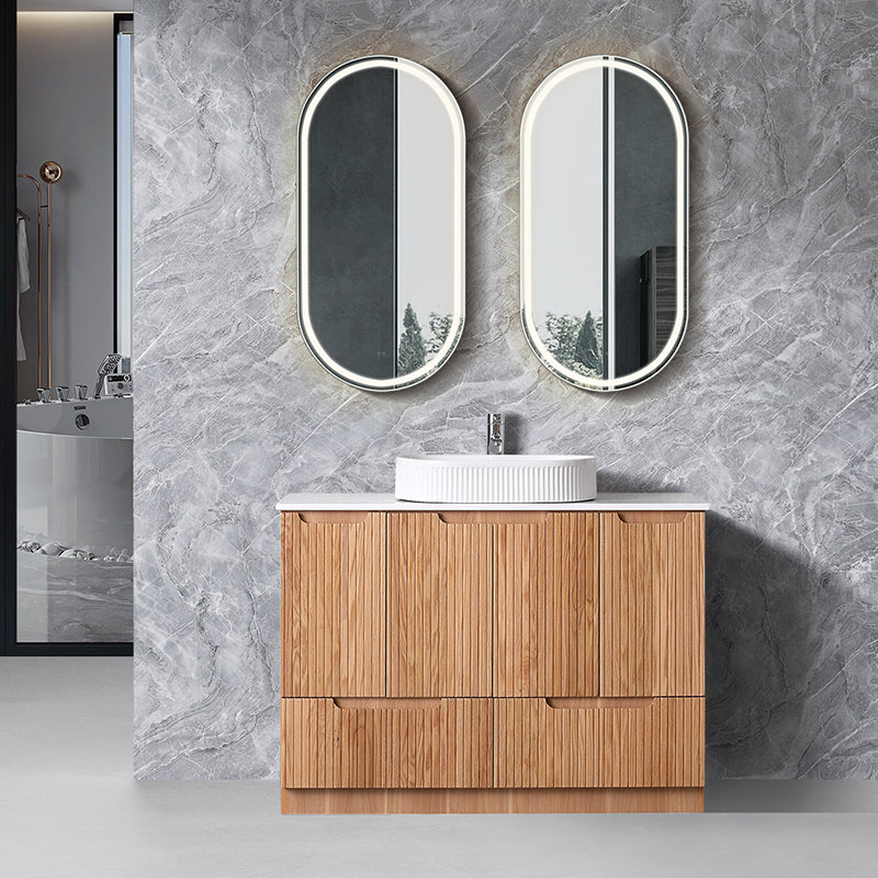 Duplex Collection Floorstanding Rosewood Overall 880×455×855mm Vanity with Ceramic Slimline Top (UV31)